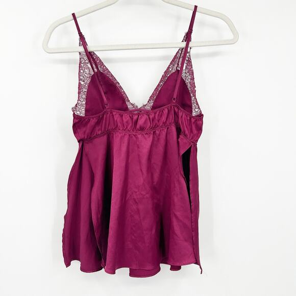 Victorias Secret VS Womens Coquette Lace Slip Babydoll Dress Chemise Size S Wine - Picture 10 of 10